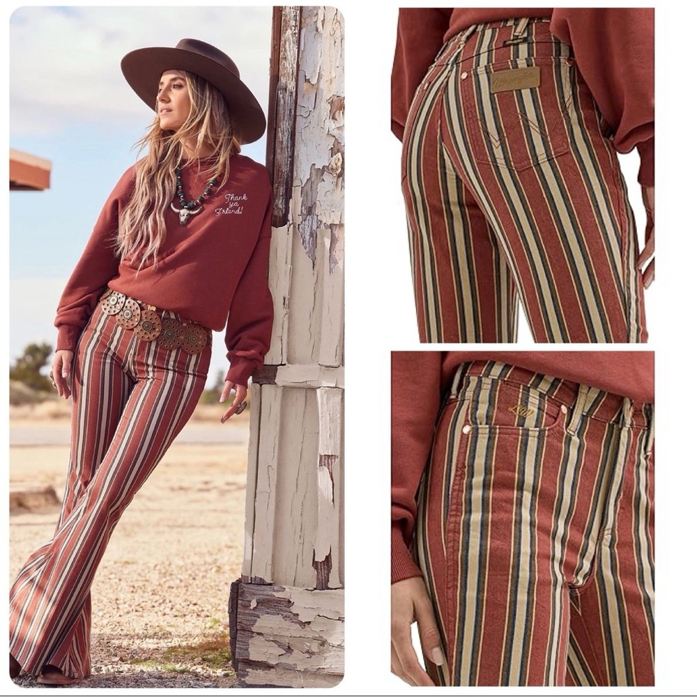 Wrangler Multicolor Striped Flare Jeans